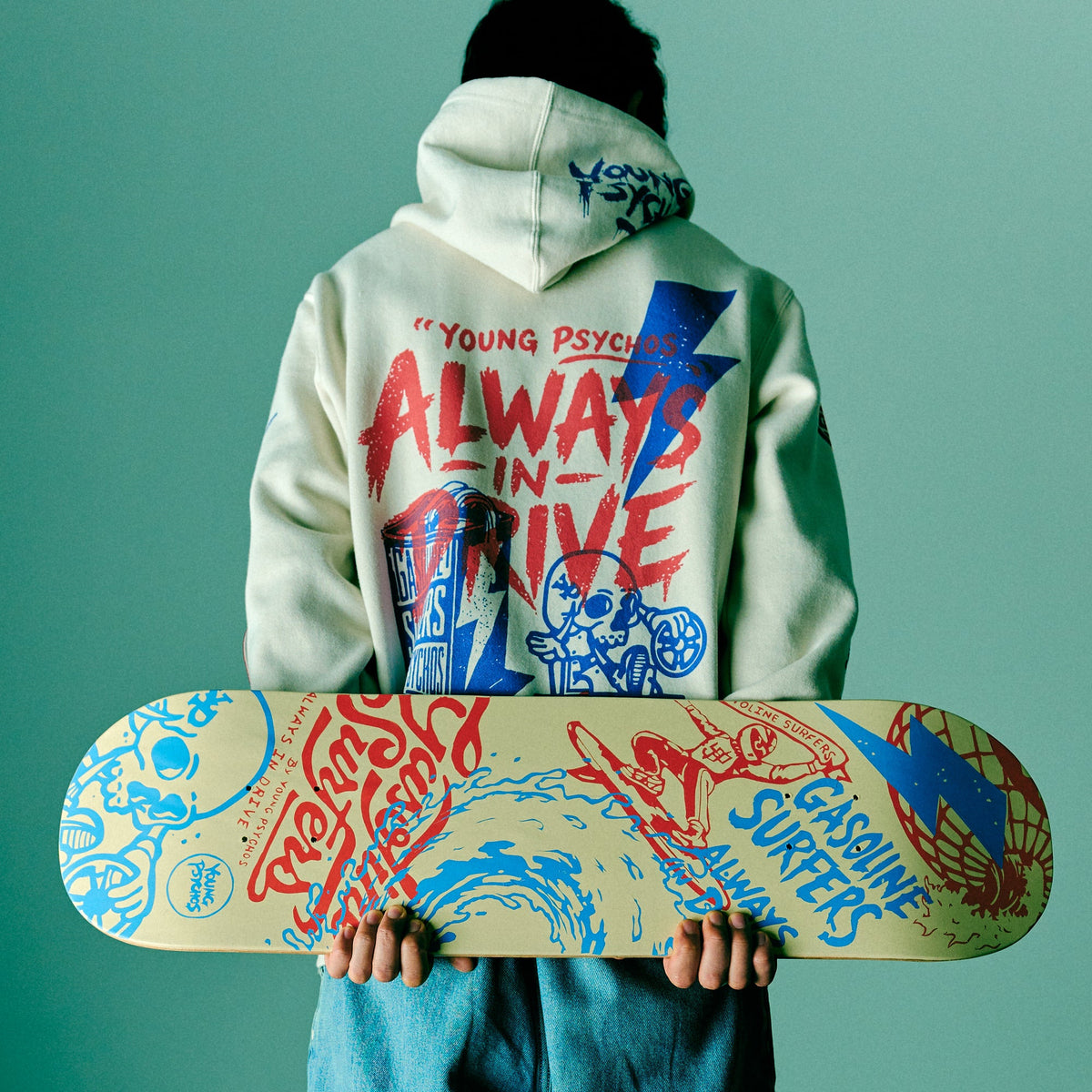 Gasoline Surfers hoodie and Oasis deck